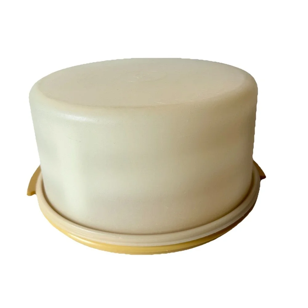 Vintage Tupperware 2 Layers Pie‎ Cake Carrier Harvest Gold